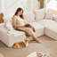 Canapé modulaire en L surdimensionné de 110 po avec méridienne droite, canapé Cloud avec velours côtelé et mousse à mémoire de forme, avec coussins décoratifs-1474782765