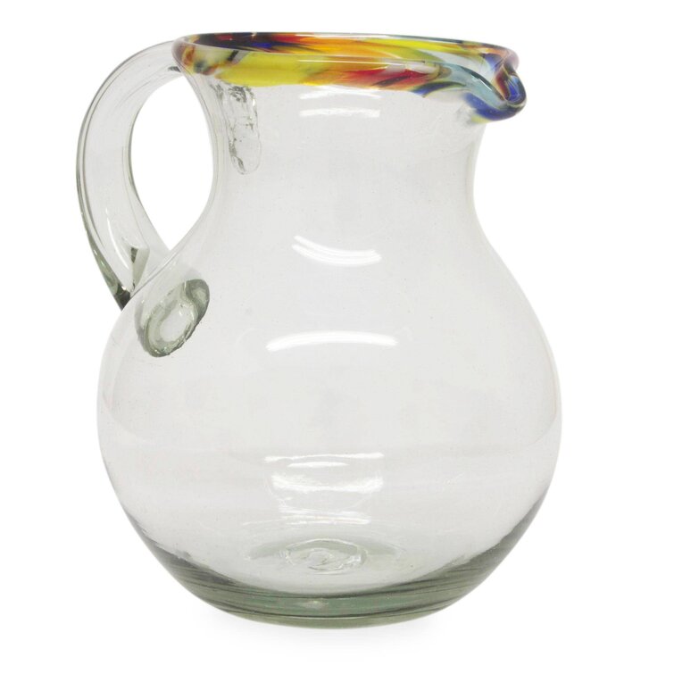 World Menagerie Confetti Path Blown Glass 84 oz. Pitcher