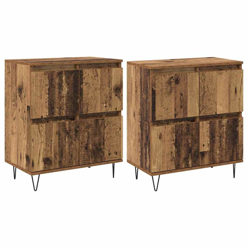 Sideboards 2 Pcs 120 X 35 X 70 Cm Engineered Wood, Old Wood