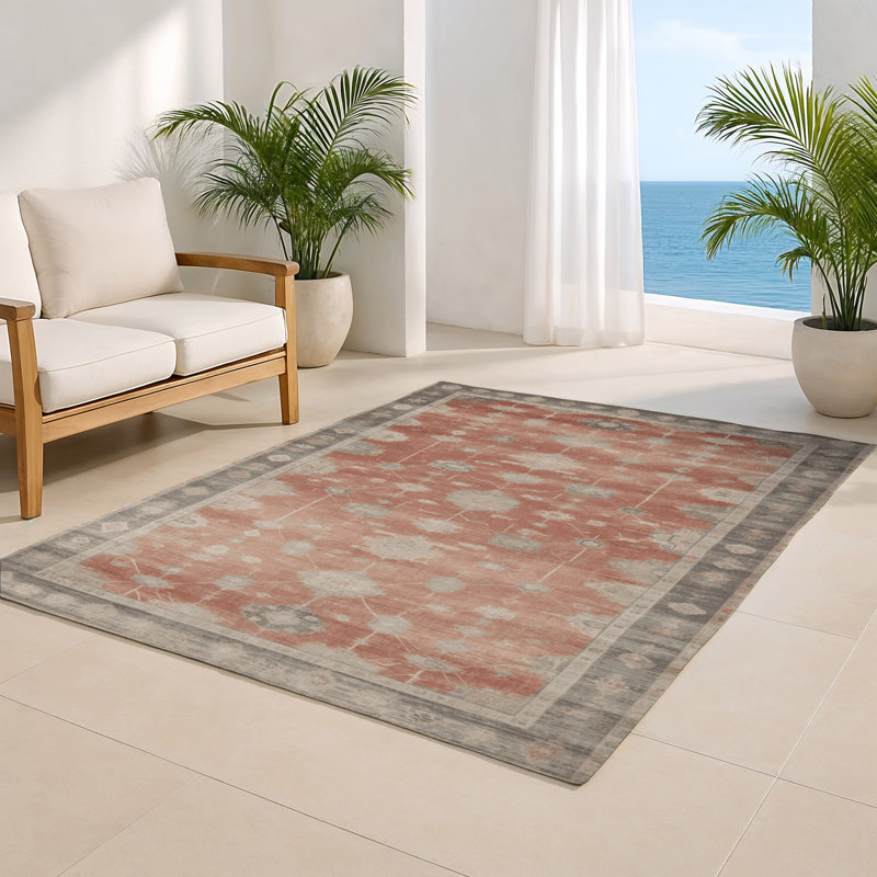 Tapis intérieur et extérieur brun Overdyed, Rectangulaire 8 pi x 10 pi