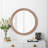 Round Wood Framed Wall Mirror