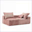 Canapés-lits en chenille de détente à 2 places Sofas Couches, petits espaces | Chenille | Rose