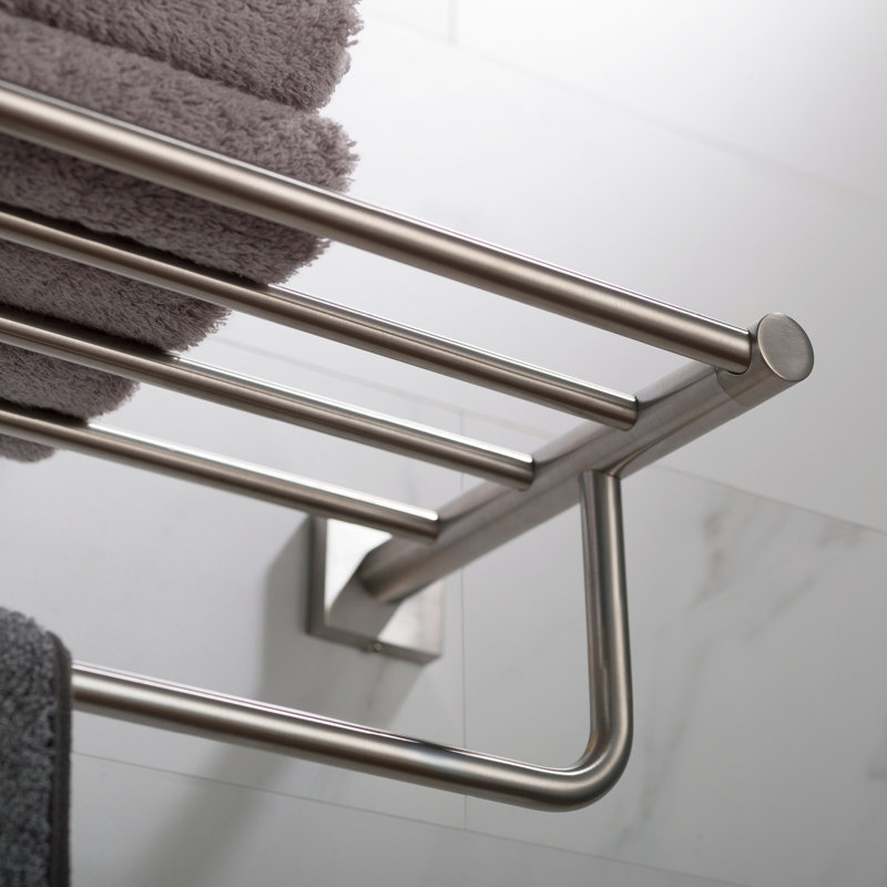 Ventus Wall Mounted Towel Rack, Brushed Nickel