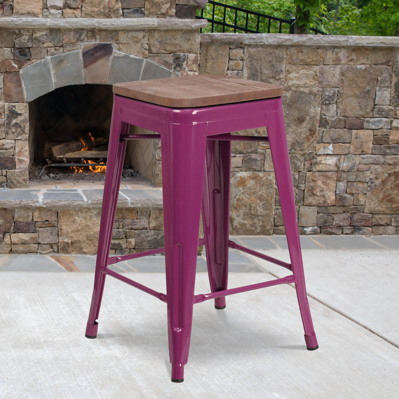 Tabouret à hauteur de comptoir 24 po Gladus, Mauve, 1, Tabouret de comptoir (assise de 24 po de hauteur)