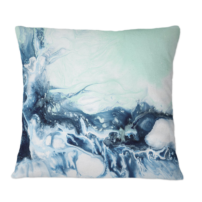 Coussin bleu et vert, 16 po x 16 po