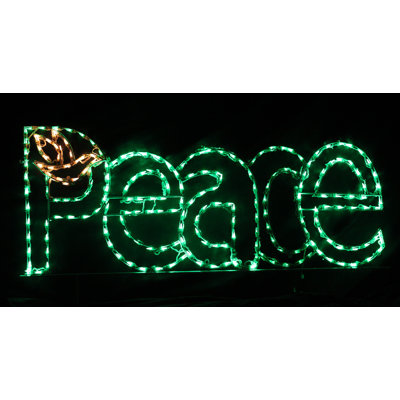 Peace with Dove Bold Letter Sign Christmas Holiday Lighted Display