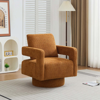 Fauteuil d'appoint pivotant l 29,13 po carré, avec dossier ouvert, rotation à 360 degrés, avec coussin de dossier amovible