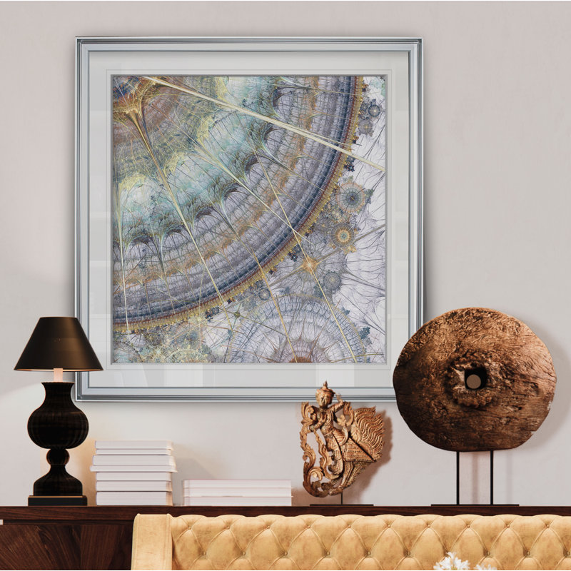 Horloge IV - reproduction d'art, H 28 po x l 28 po x P 2 po, Cadre argenté