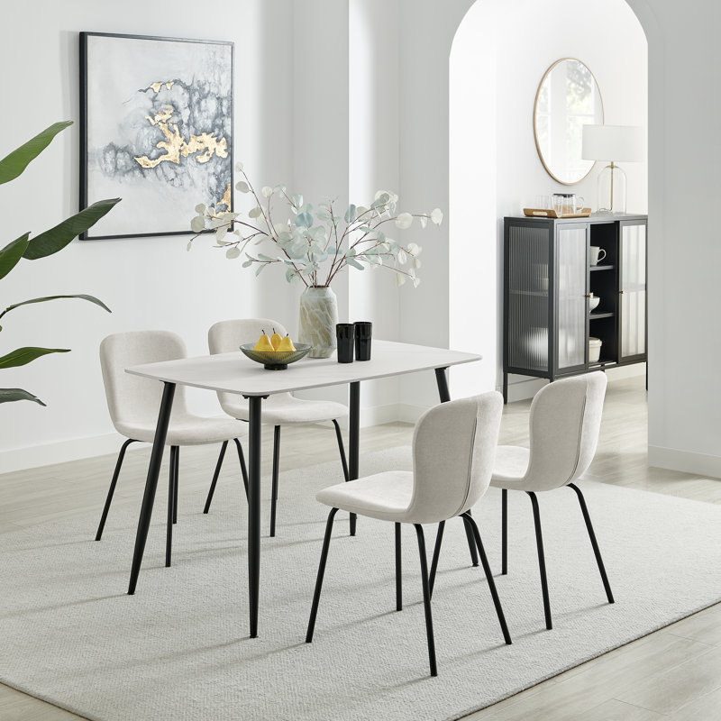 Barrea 4 - Person Dining Set, Cream