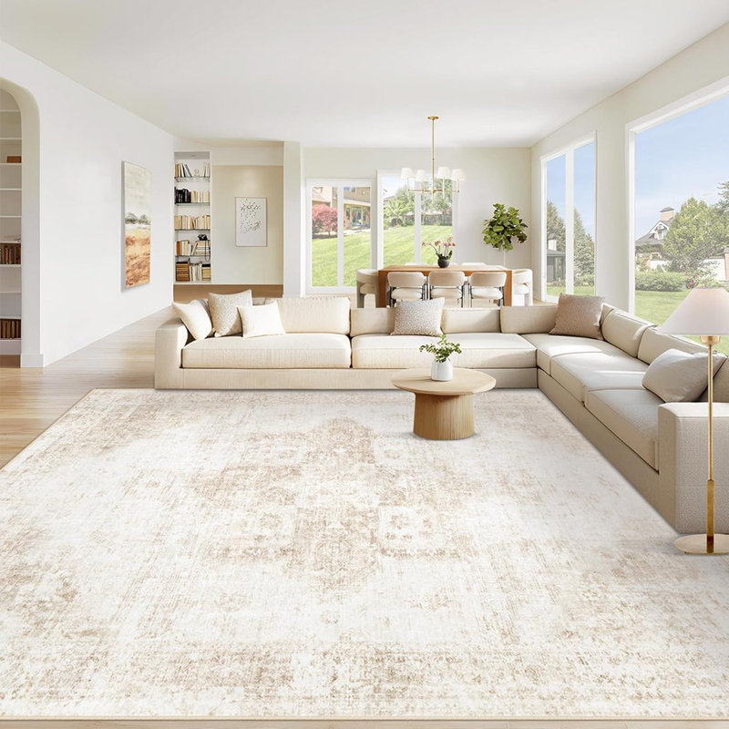 Tapis lavable 8 x 10, tapis rétro Boho