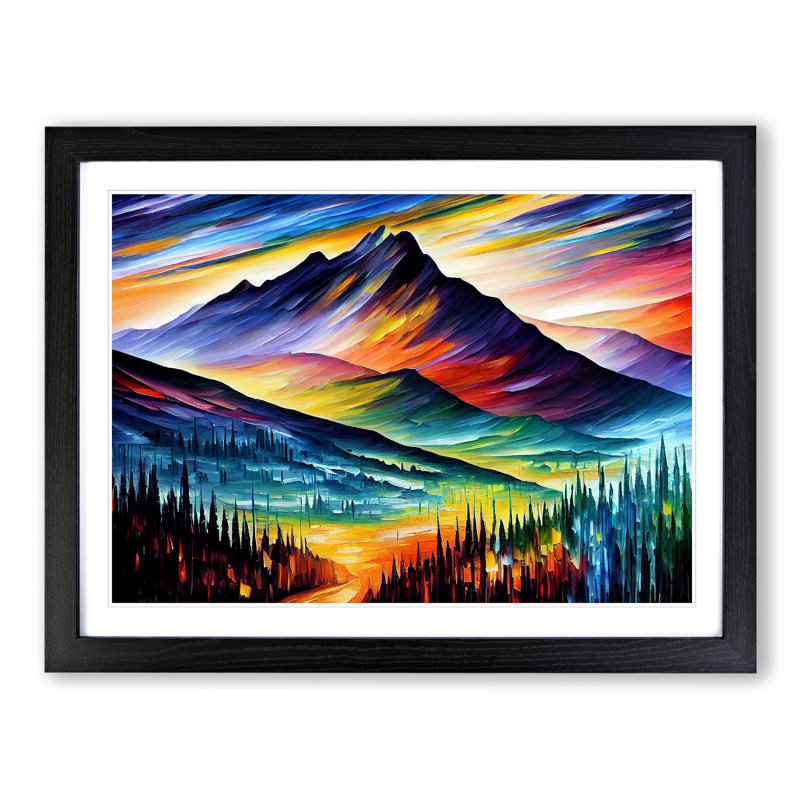 Mountain View Vol.4 Abstract - Framed Print, Black Framed, 46cm H x 64cm W x 2cm D