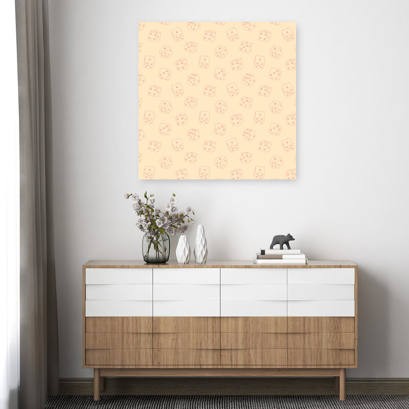 «Lucky Dice», art mural contemporain abstrait, H 36 po x l 36 po