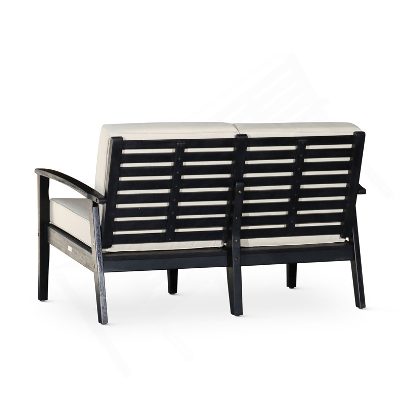 Causeuse eucalyptus avec coussins espresso, bourgogne, Noir