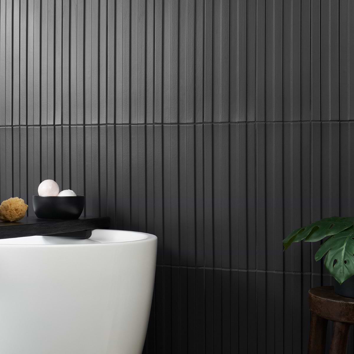 Cannele 5.82 In. X 15.66 In. 3D Matte Porcelain Wall Tile (6.45 Sq. Ft. / Case), Black