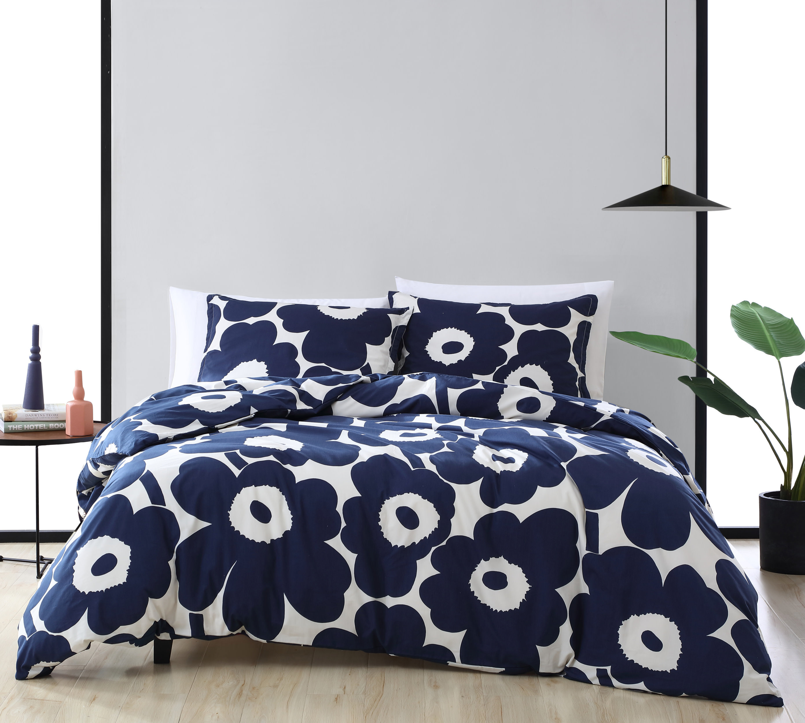 Marimekko Unikko Cotton Blue King Duvet Cover Set | Wayfair