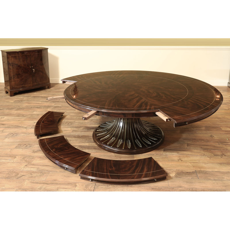 Round Mahogany Wood Dining Table