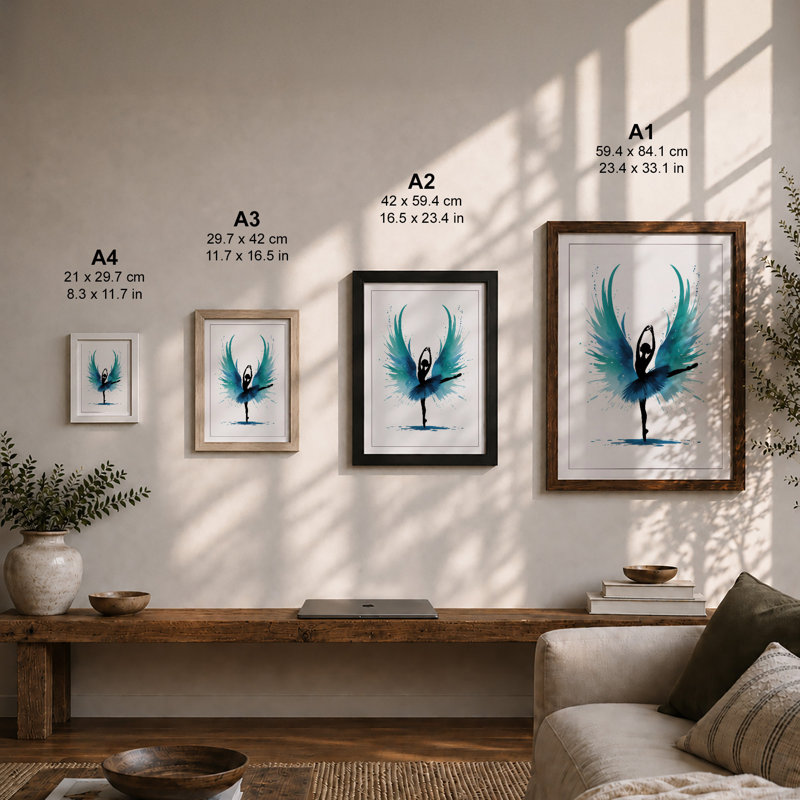 Winged Dancer Modern - Framed Print, Unframed, A1 - 84.1 x 59.4 cm
