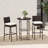 3 Piece Outdoor Bar Set Patio Rattan Bar Height Table & Chairs with  Glass Tabletop