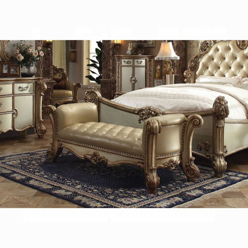 Banc rembourré Vendome, Or, Or