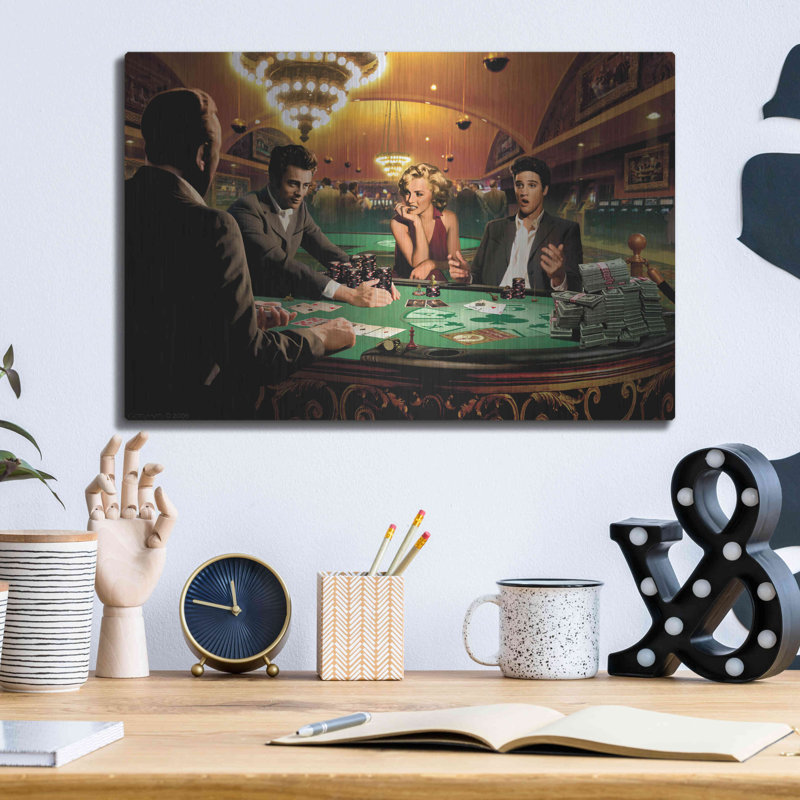 «Royal Flush» par Chris Consani, art mural en métal, 16 po x 12 po, H 12 po x l 16 po
