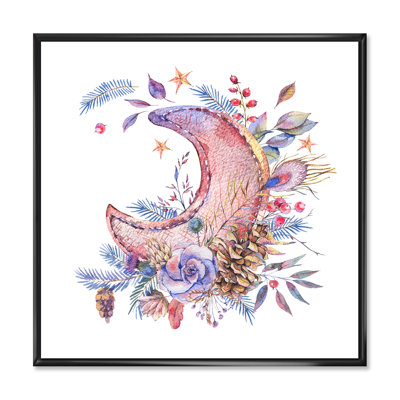 Reproduction d'art sur toile rose et mauve avec roses I - Bohème et éclectique