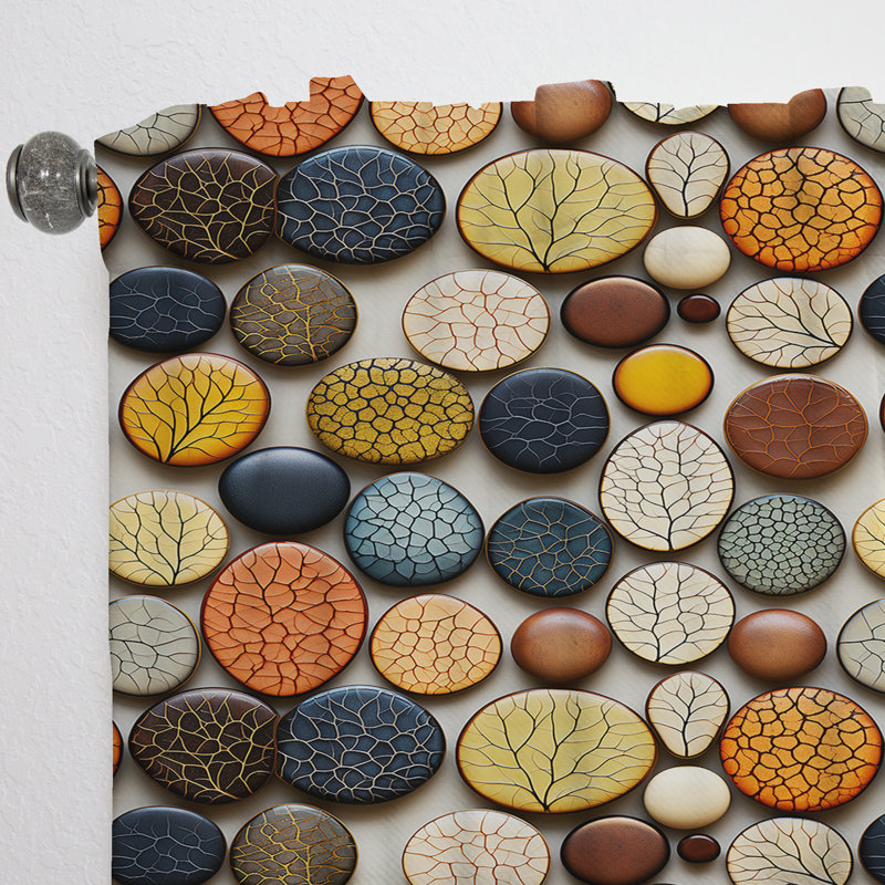 Boho Pottery Motifs I - Rideau abstrait Boho - Rideau abstrait obscurcissant - 1 panneau, L 52 po x L 90 po