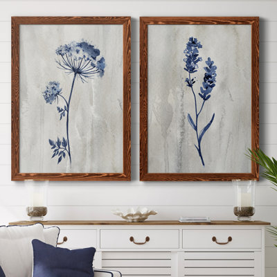 " Indigo Botanical I " 2 - Pieces