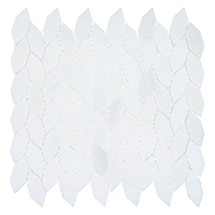 Channing 1-in. x 2.5-in. Elongated Hex Marble Look Polished Natural Stone Wall & Floor Mosaic Tile