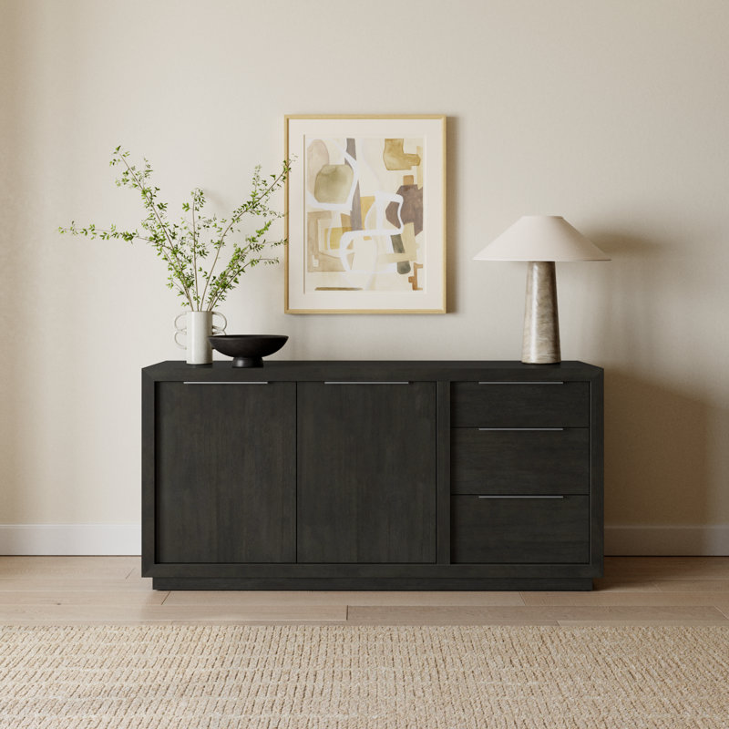Eloise 66'' Solid Wood Sideboard, Basalt Gray