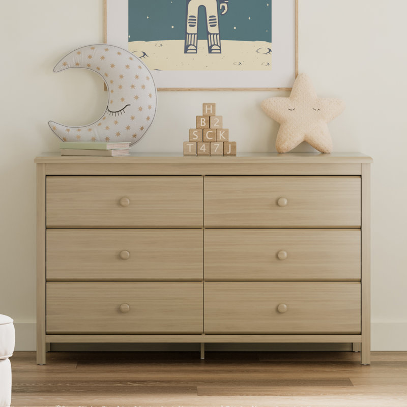 Commode double 6 tiroirs Alpine, Bois flotté