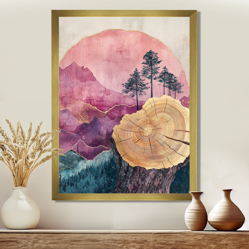 Benally - paysages, art mural sur toile, H 20 po x l 12 po, Reproduction encadrée d'une seule photo, Doré