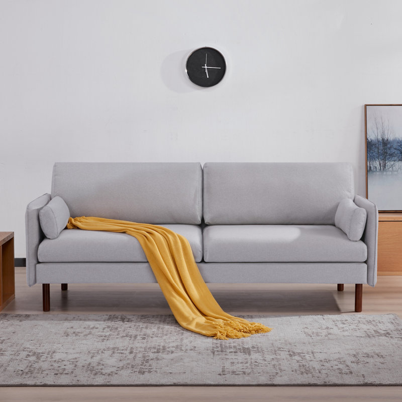 Canapé à accoudoirs carrés 82 po Reachel, Polyester gris
