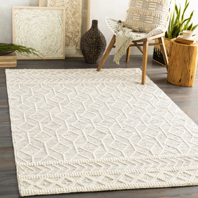 Emile Oriental Handmade Flatweave Wool Indoor Area Rug in Black/White