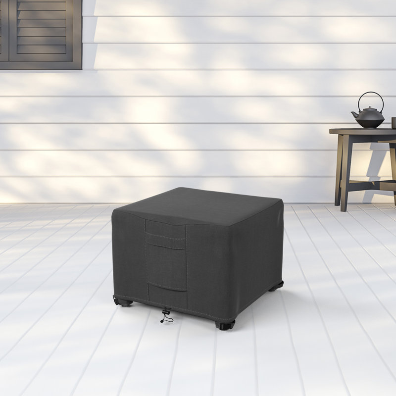 Housse pour table basse et table d'appoint de qualité supérieure - Housse résistante et respirante avec doublure en PVC résistant à l'eau, ourlet élastique réglable, sangles à fermeture par clic et bouches d'aération - Collection Goodman
