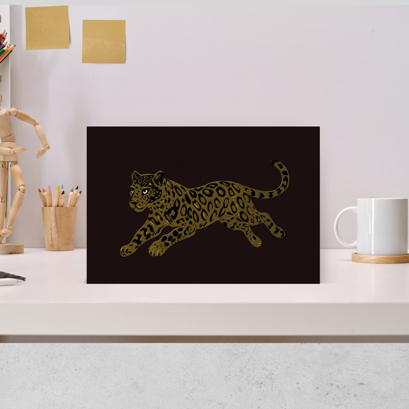Léopard, art animalier africain abstrait, art mural contemporain, H 18 po x l 12 po