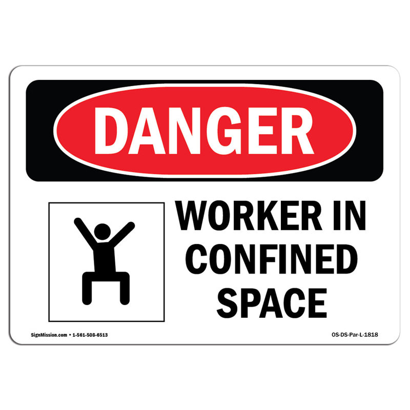 Travailleur dans un espace confiné en aluminium 12 x 18, H 12 po x l 18 po x P 0,1 po