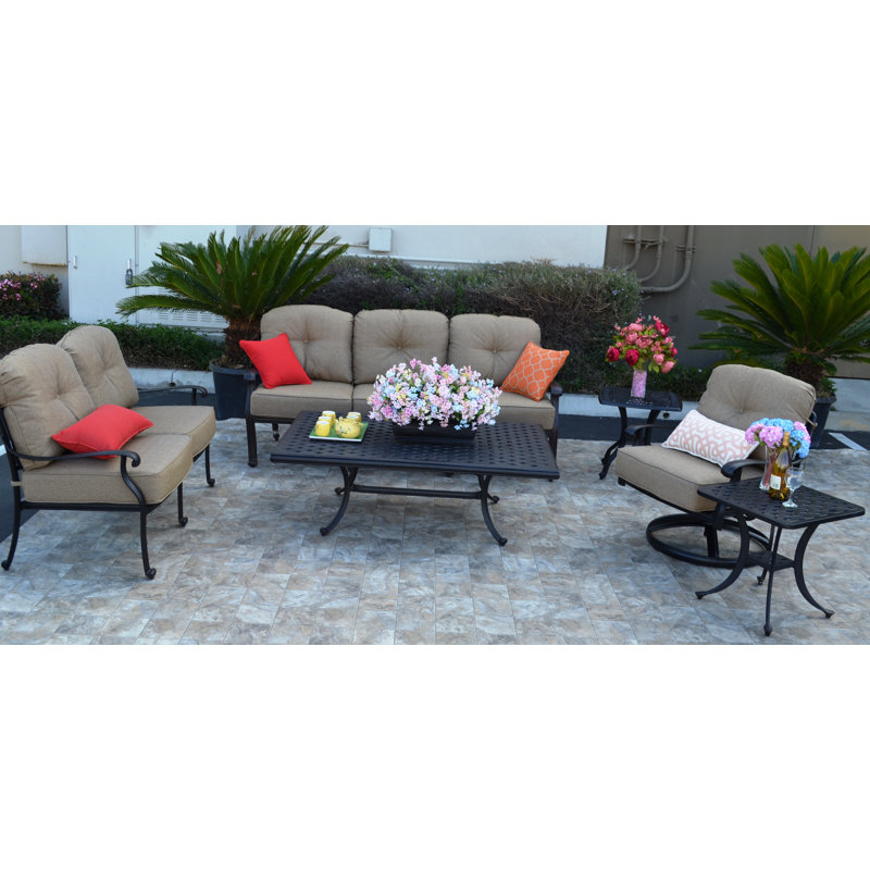 Allene 6 - Person Patio Conversation Set with Cushions