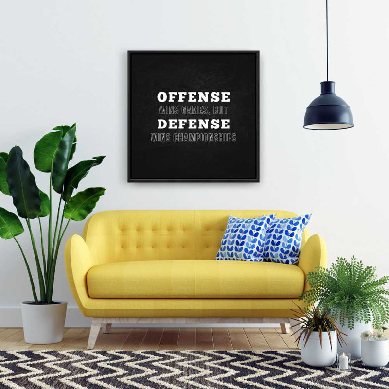 Toile encadrée Offense Wins Games | Motivation homme, décor de grotte