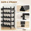 Multi-tiered, Wine Rack 5-Tier Freestanding Holder with 20-Bottle Capacity Black