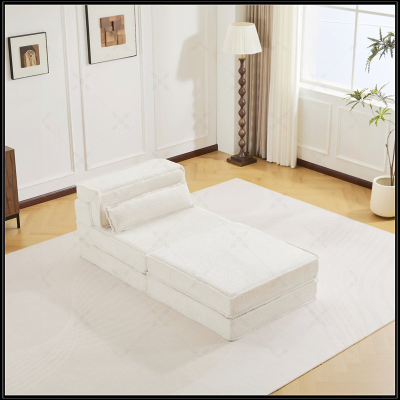 Canapé modulaire convertible modulaire Mahjong, aucun assemblage requis, tissu polaire circulaire, surdimensionné 3 places avec 3 coussins, idéal pour les petits espaces et le confort