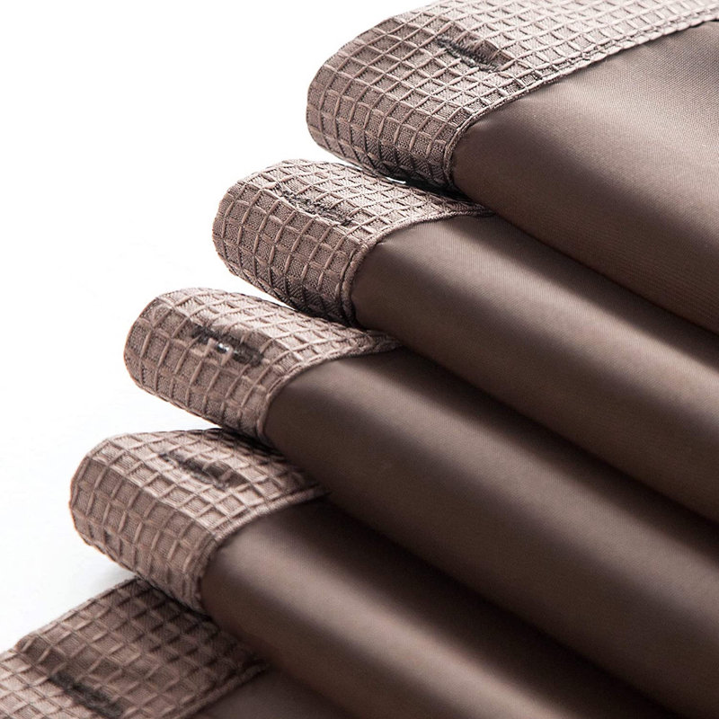 2 Piece Solid Colour Shower Curtain Set, Brown