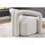 Fauteuil d'appoint contemporain en tissu blanc en forme de U de conception compacte avec finition blanche-1695483075