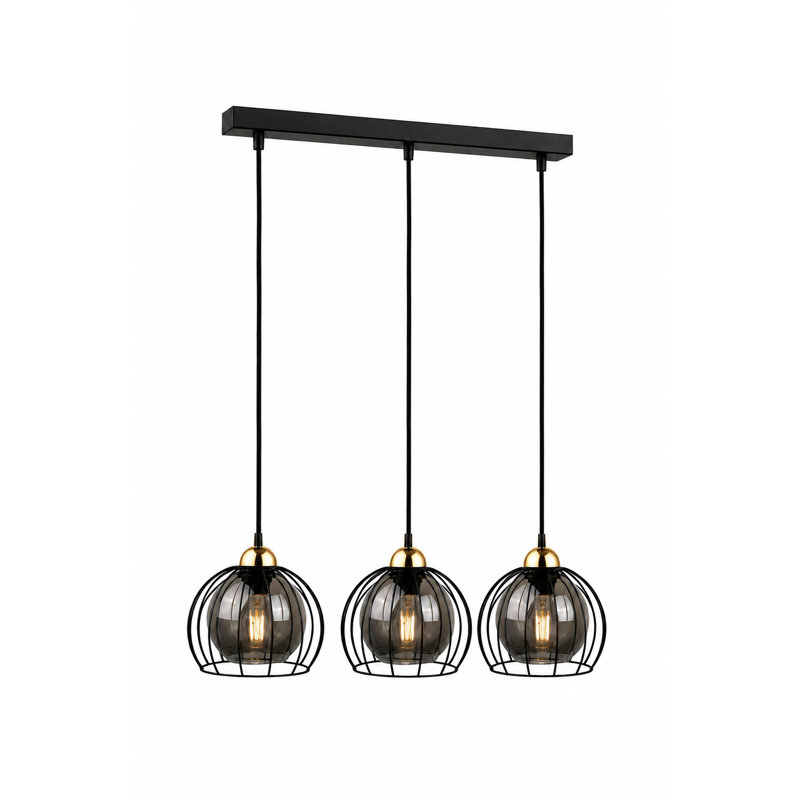 2 - Light Pendant, 70, Matte Black/Gold, 3