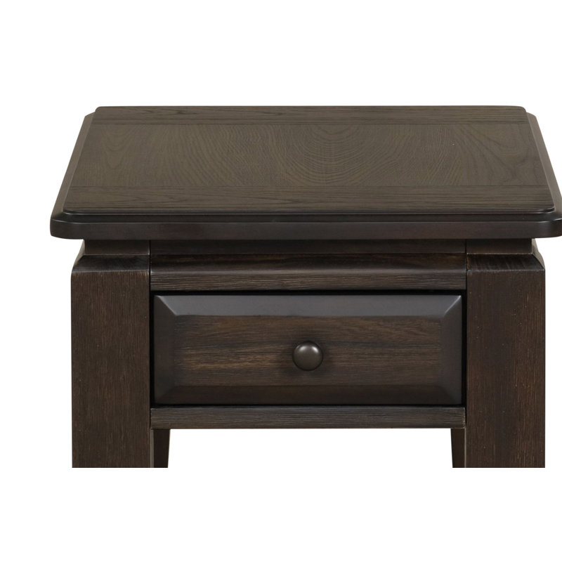 Table de chevet traditionnelle en acajou avec rangement