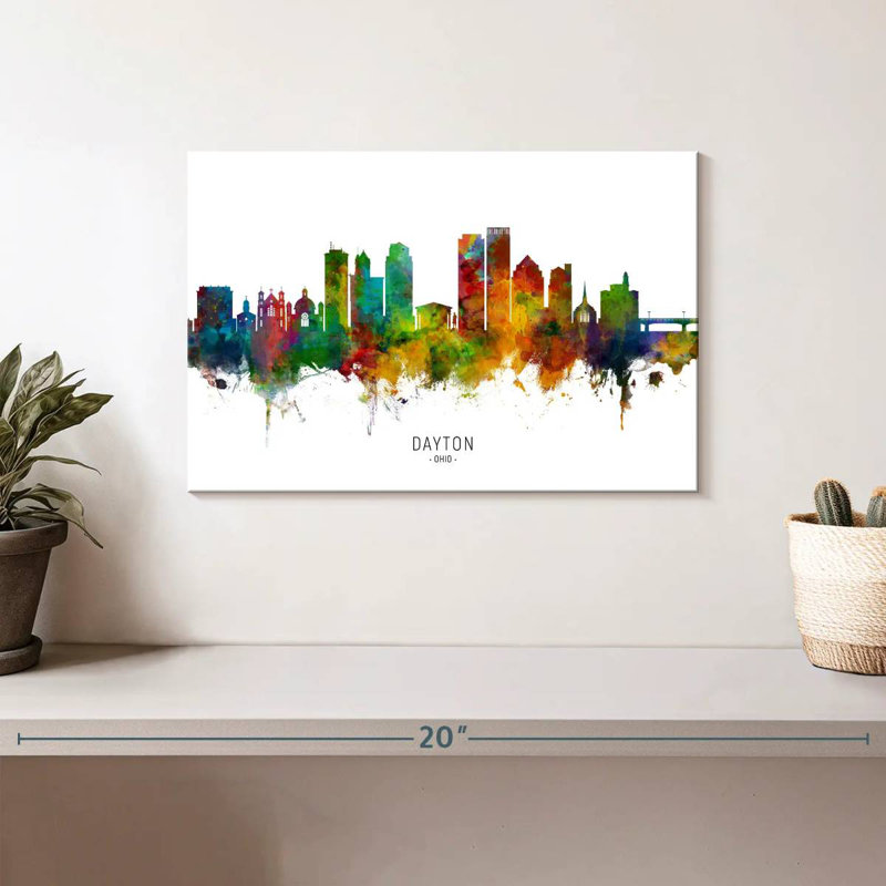 Dayton Ohio Skyline I, 8" H x 12" W