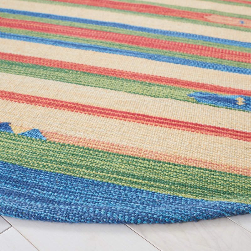 Barela Hand Woven Cotton Southwestern Rug, Rectangle 4' x 6'