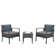 Ensemble de table bistro en rotin pour 2 personnes avec table et coussins