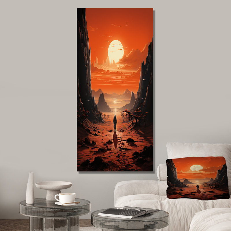 «Lonely Woman Walking In Desert I», Toile tendue, 44" H x 34" W