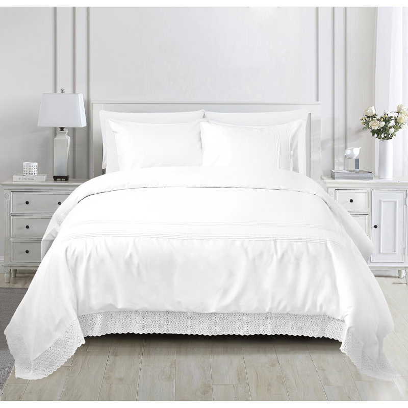 Emma Cotton Twill Duvet Cover, Queen Duvet Cover + 2 Standard Shams