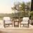 26.7'' W Outdoor Solid Wood Patio Armchair with Handwoven Rope Backrest
